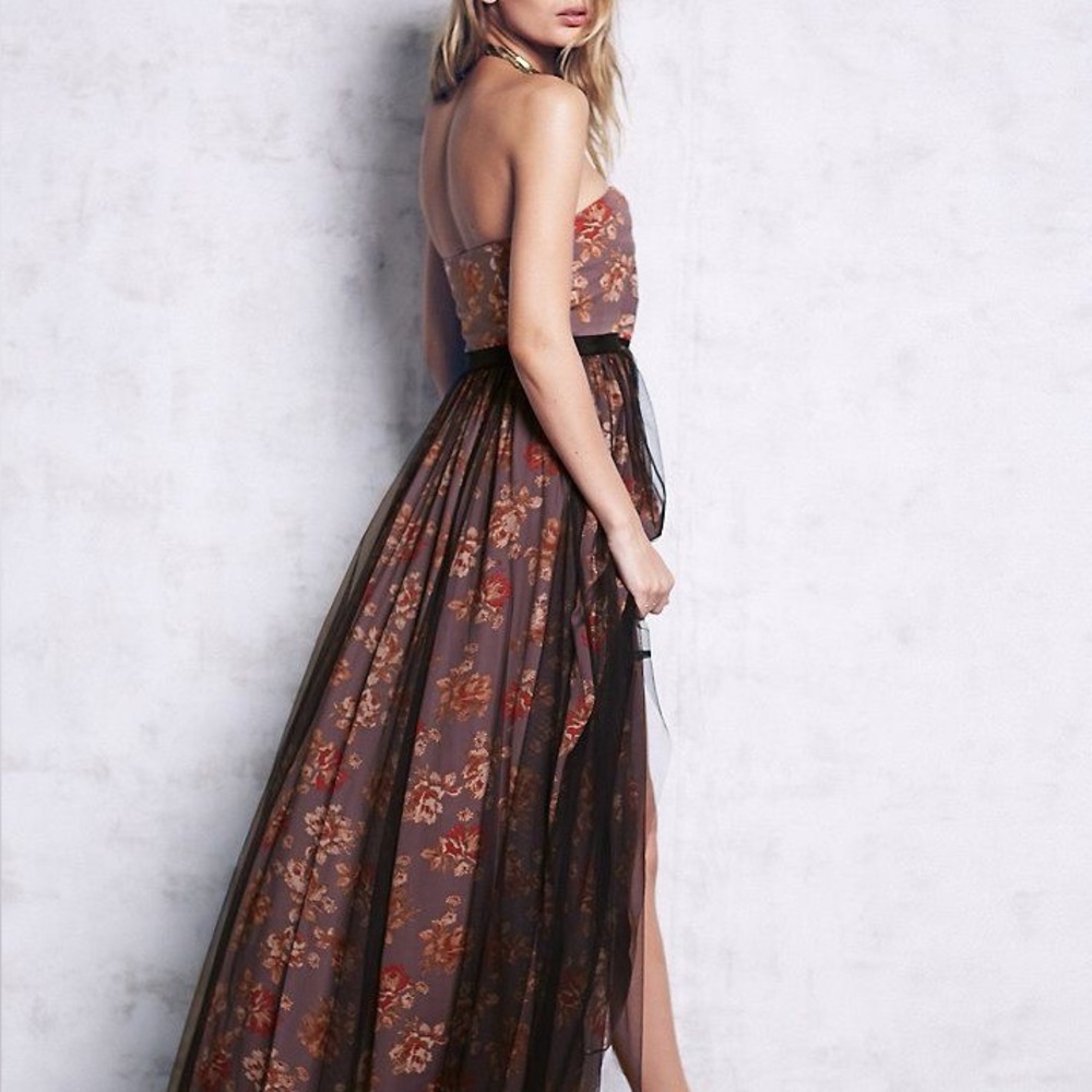 Free People Strapless Floral Dress